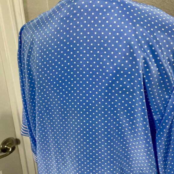 Vintage 80s Lady Carol Blue & White Polka Dot Nautical Skirt Set Size 18 - Picture 11 of 12